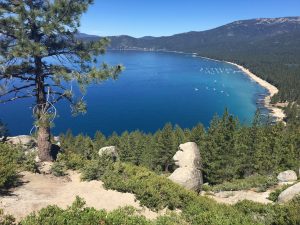 Monkey Rock, overlooking Crystal Bay at Lake Tahoe.